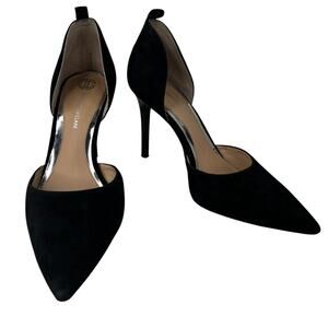 Antonio Melani D'Orsay Heels 8.5 Black Suede Leather Sole 4" Heels